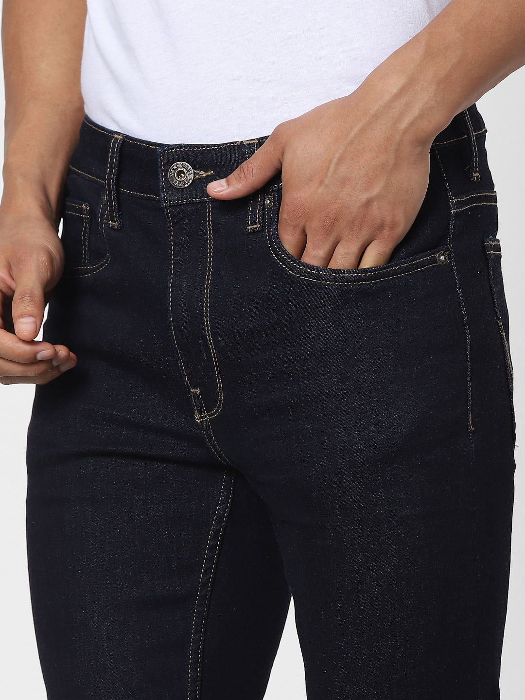 Dark Blue Low Rise Glenn Slim Fit Jeans