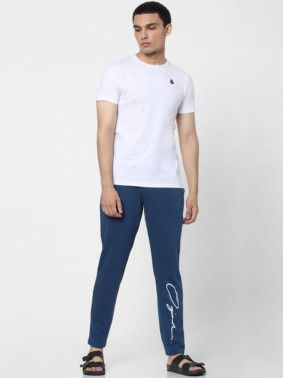 Blue Mid Rise Sweatpants