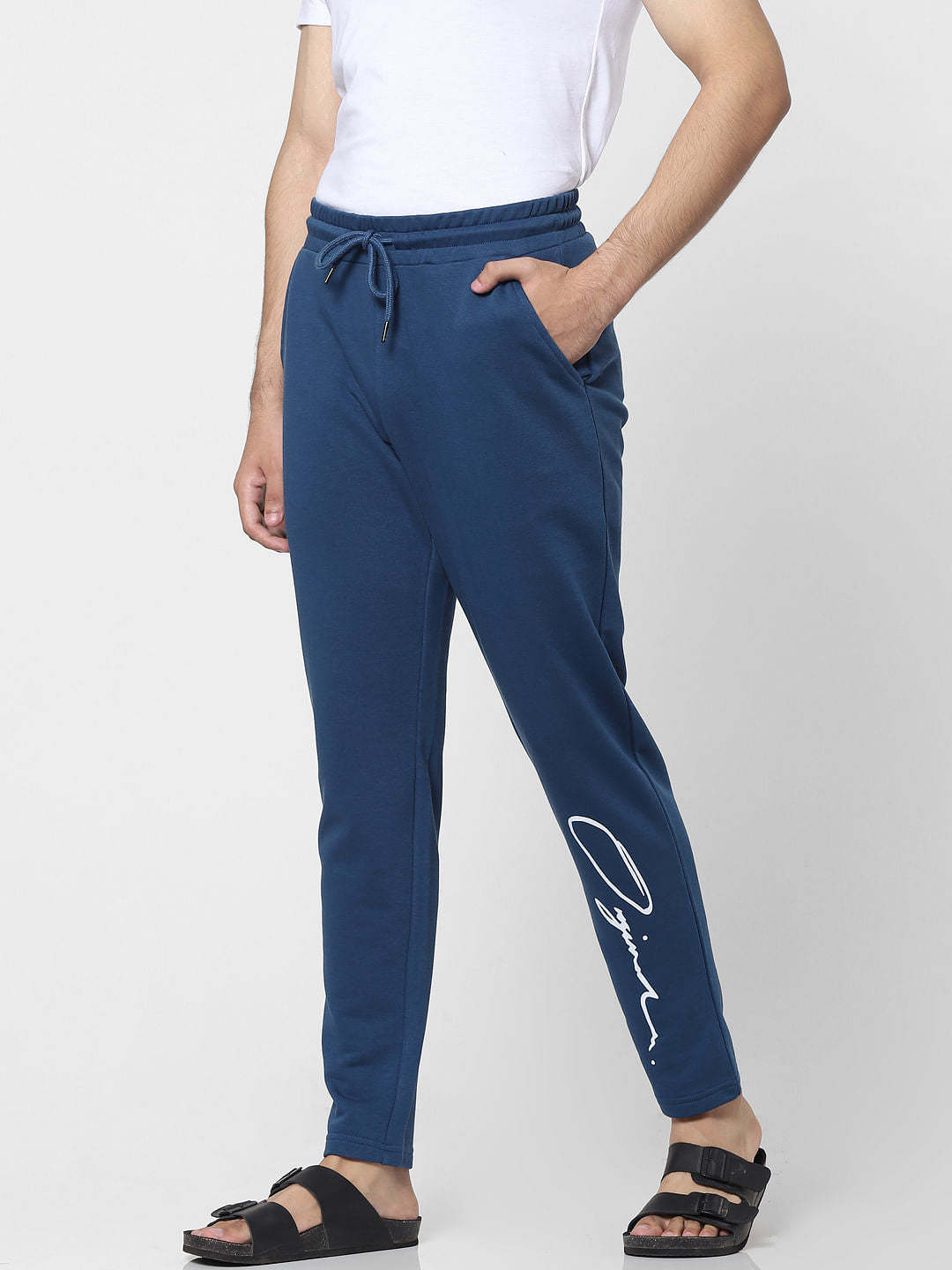 Blue Mid Rise Sweatpants