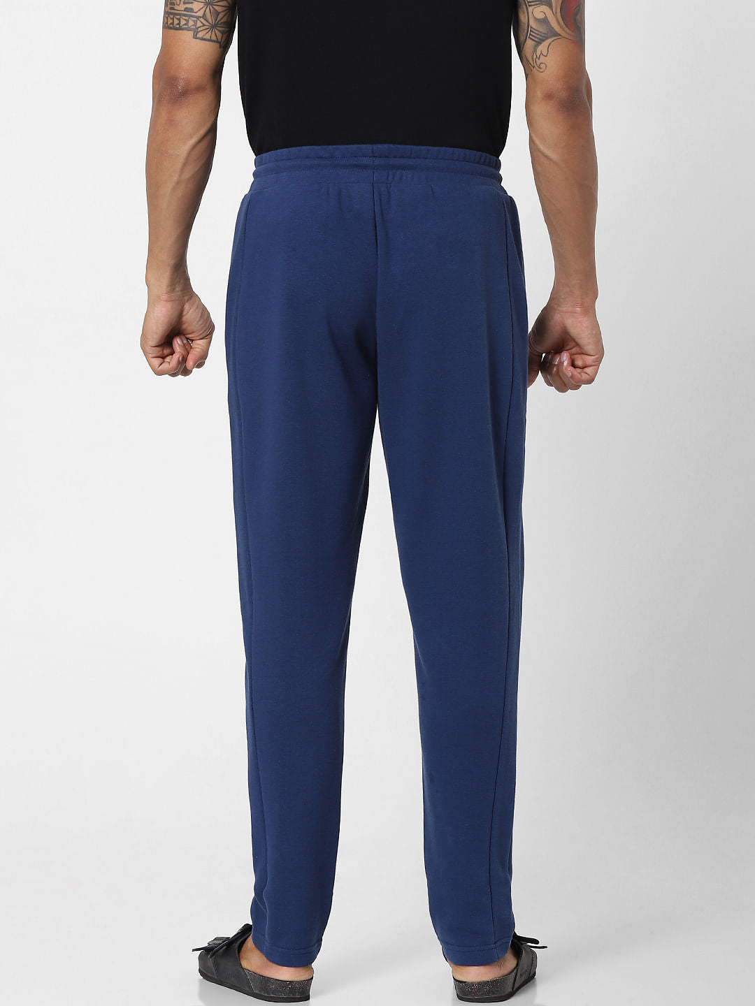 Blue Mid Rise Zip Pocket Sweatpants