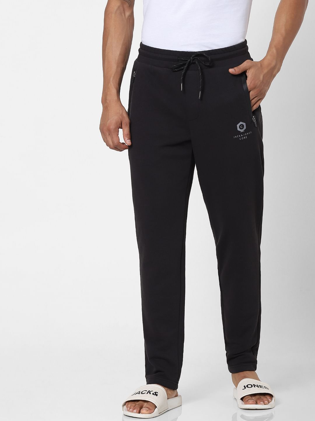 Black Mid Rise Zip Pocket Sweatpants