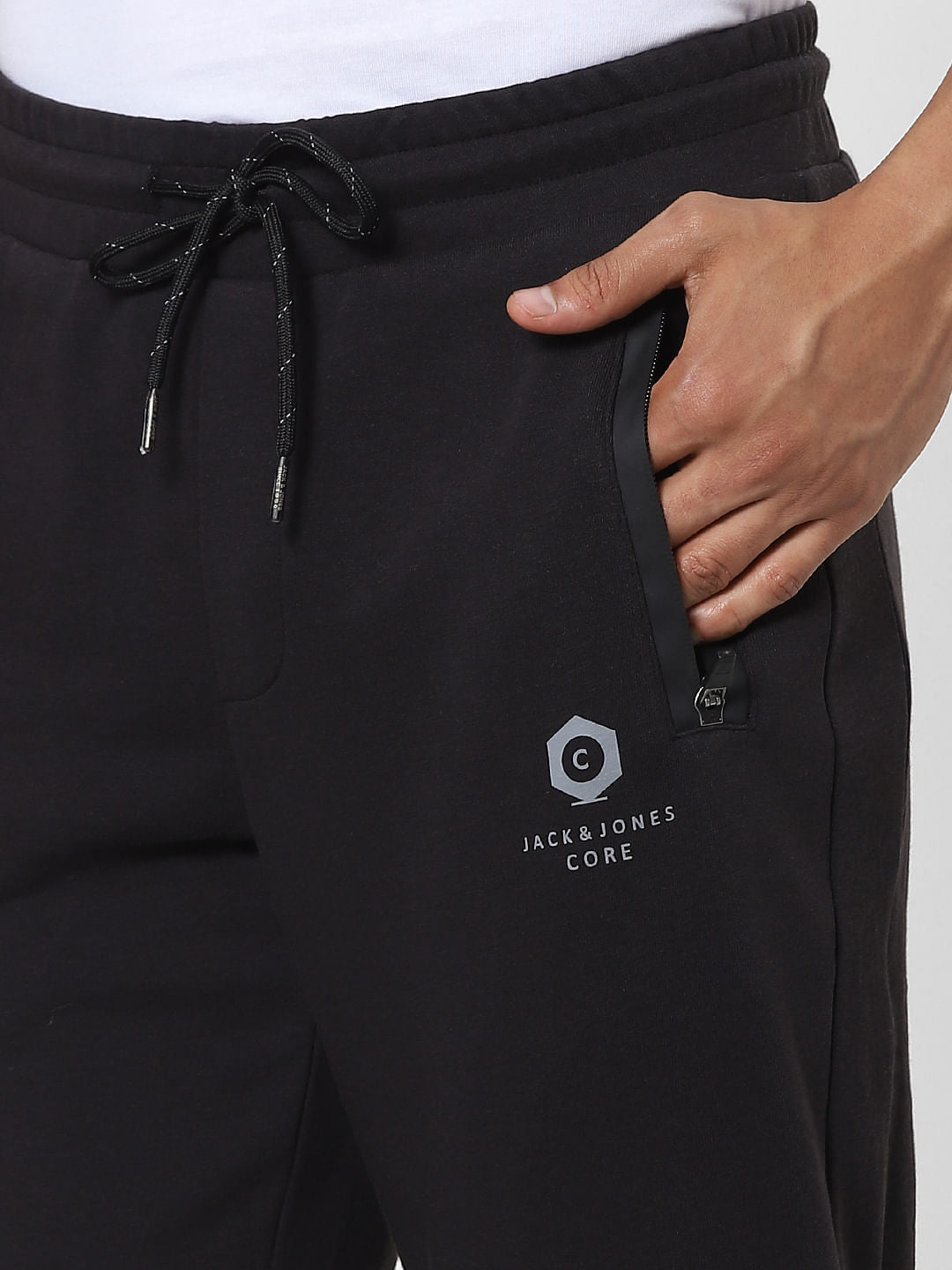 Black Mid Rise Zip Pocket Sweatpants