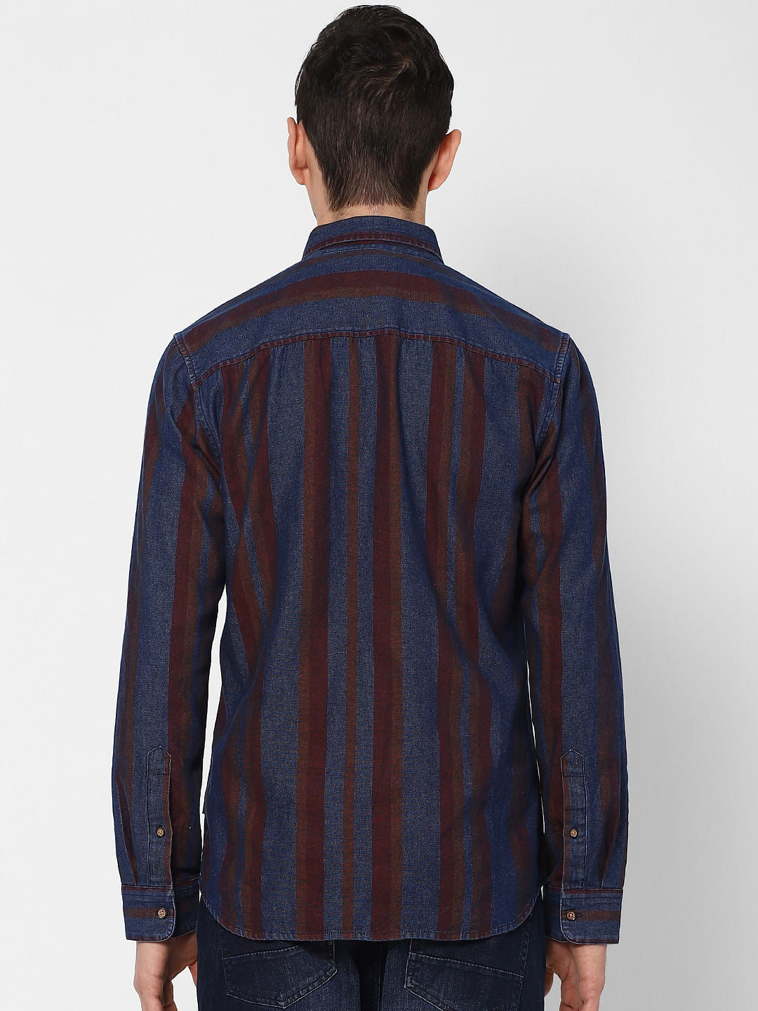 Blue Full Sleeves Striped Shirt