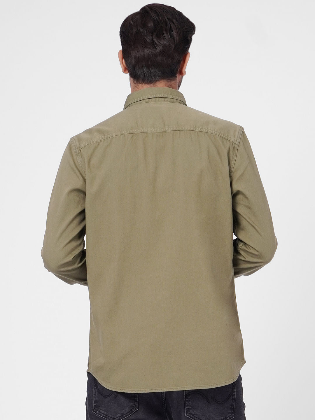 Green Patch Pocket Full Sleeves Shirt