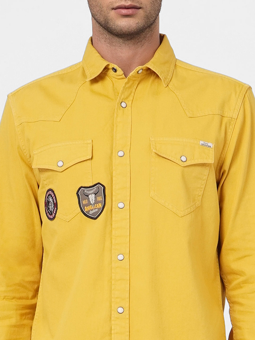 Mustard Patch Pocket Full Sleeves Shirt