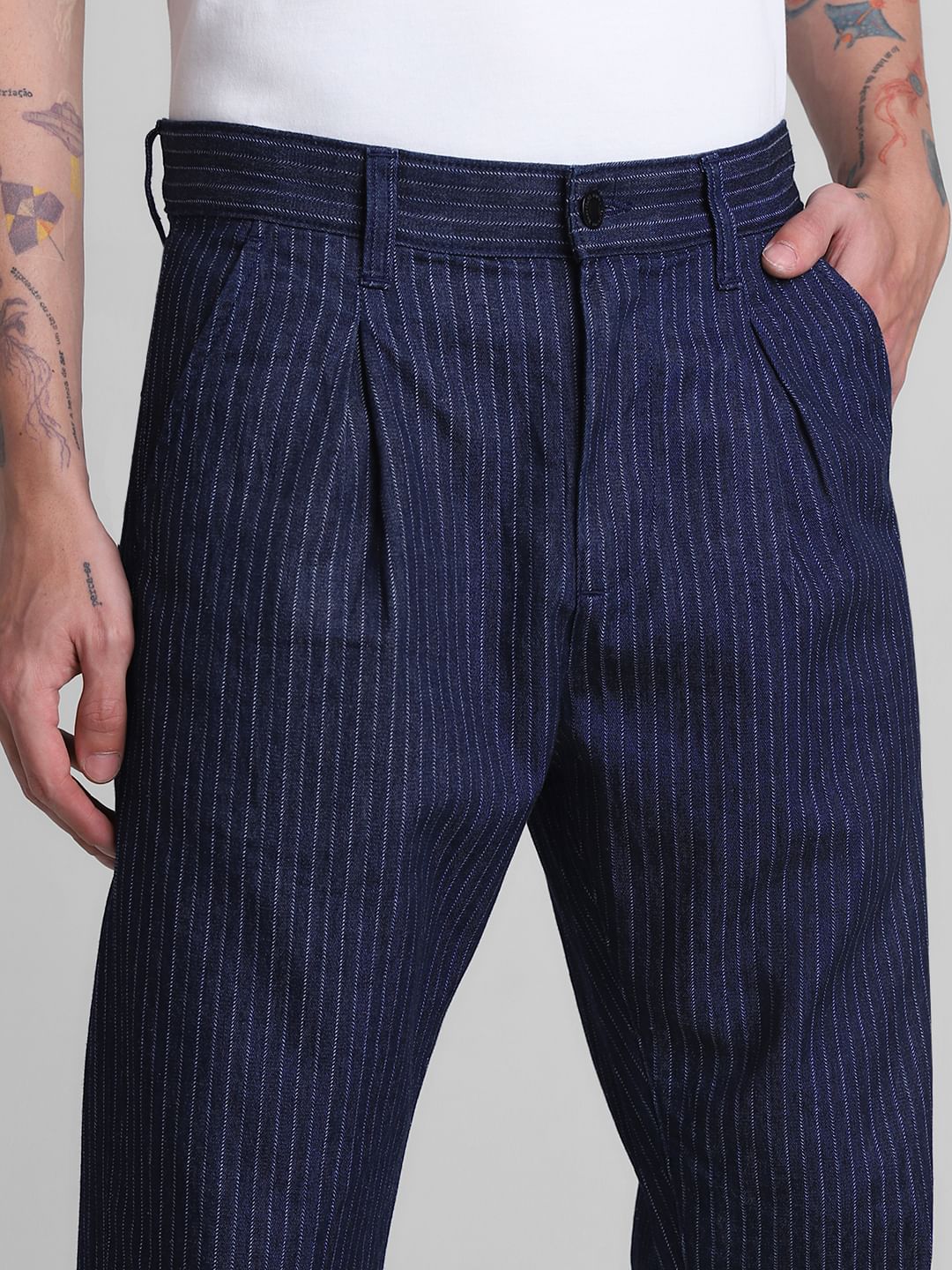 Blue Striped Ace Co-ord Set Anti Fit Jeans