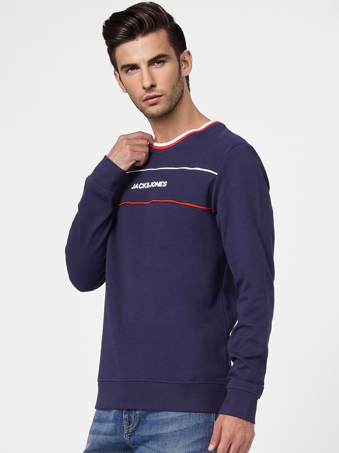Blue Logo Print Sweatshirt