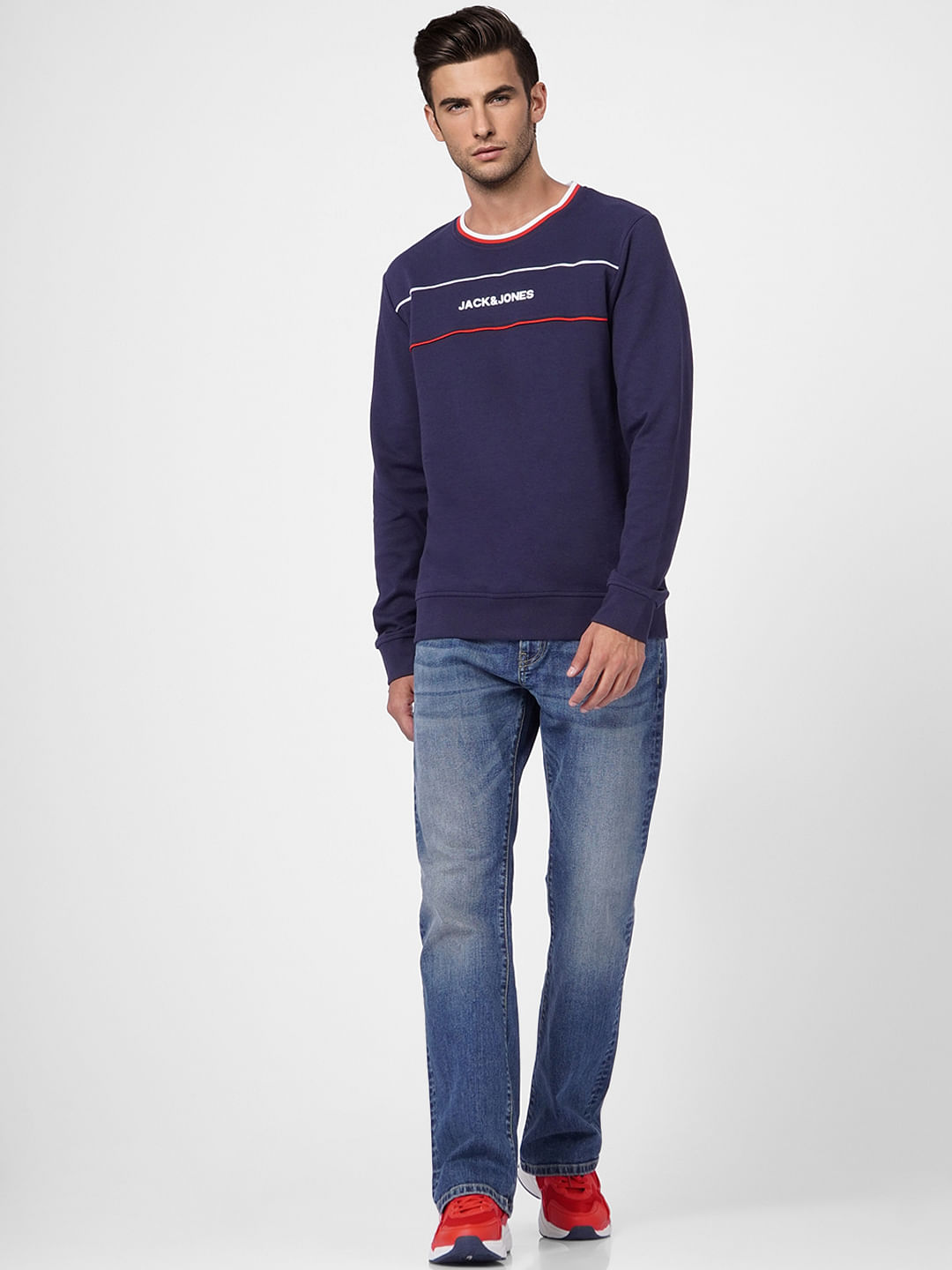 Blue Logo Print Sweatshirt