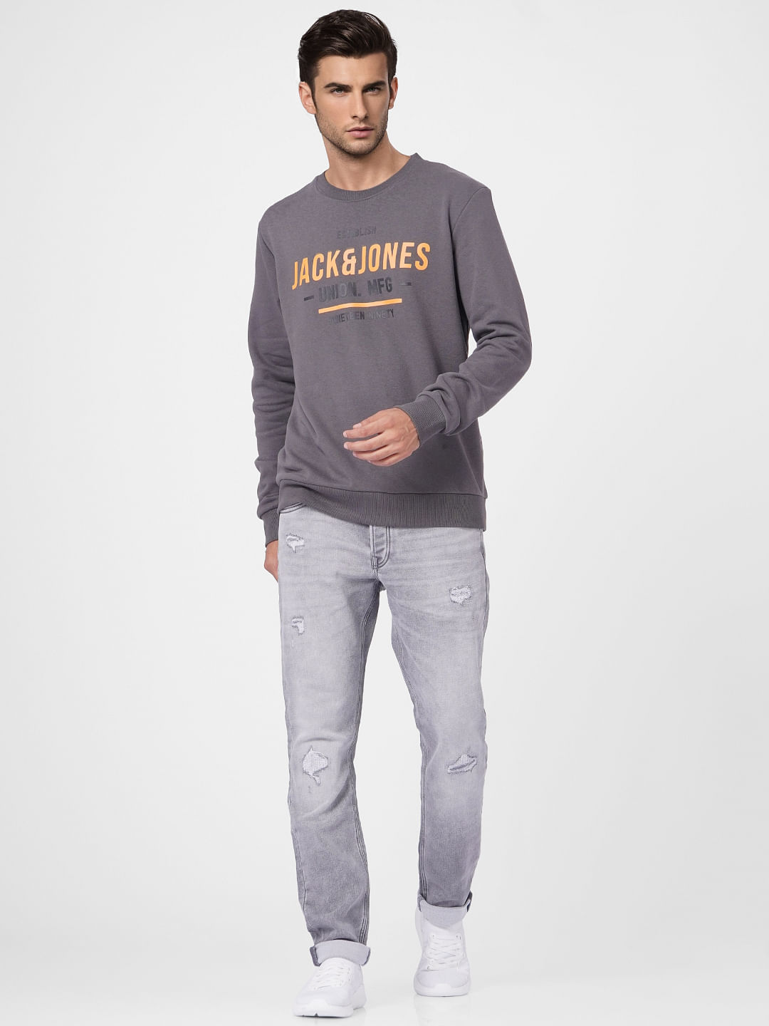 Grey Graphic Print Sweatshirt