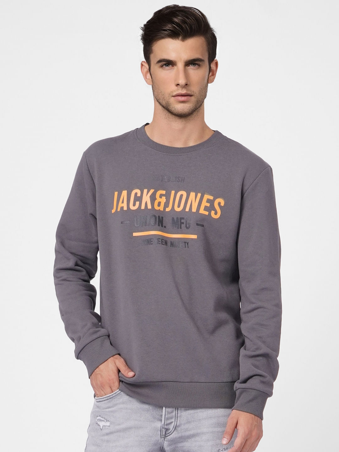 Grey Graphic Print Sweatshirt