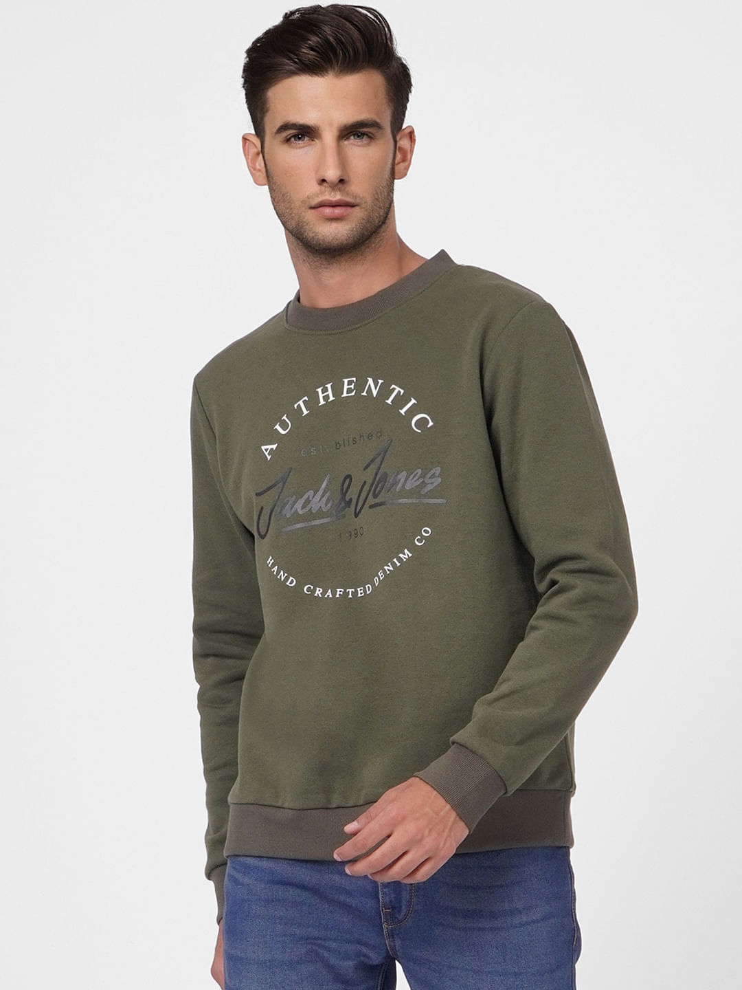 Green Graphic Print Sweatshirt