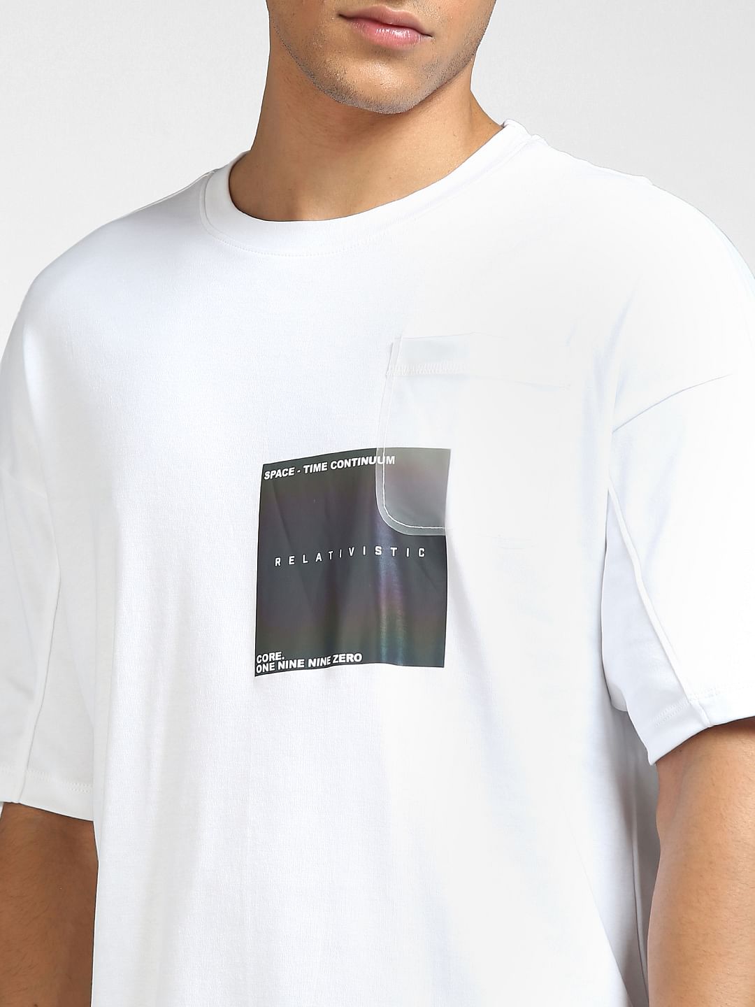 White Graphic Print Crew Neck T-shirt
