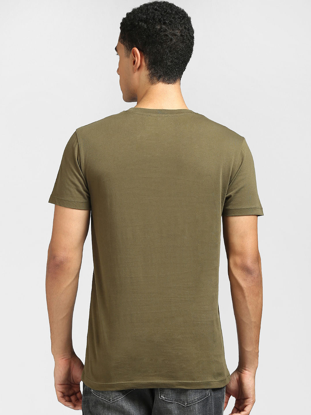 Green Logo Print Crew Neck T-shirt