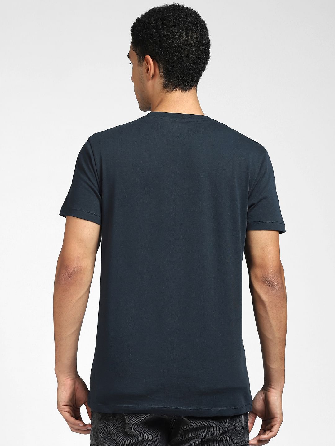Blue Graphic Print Crew Neck T-shirt