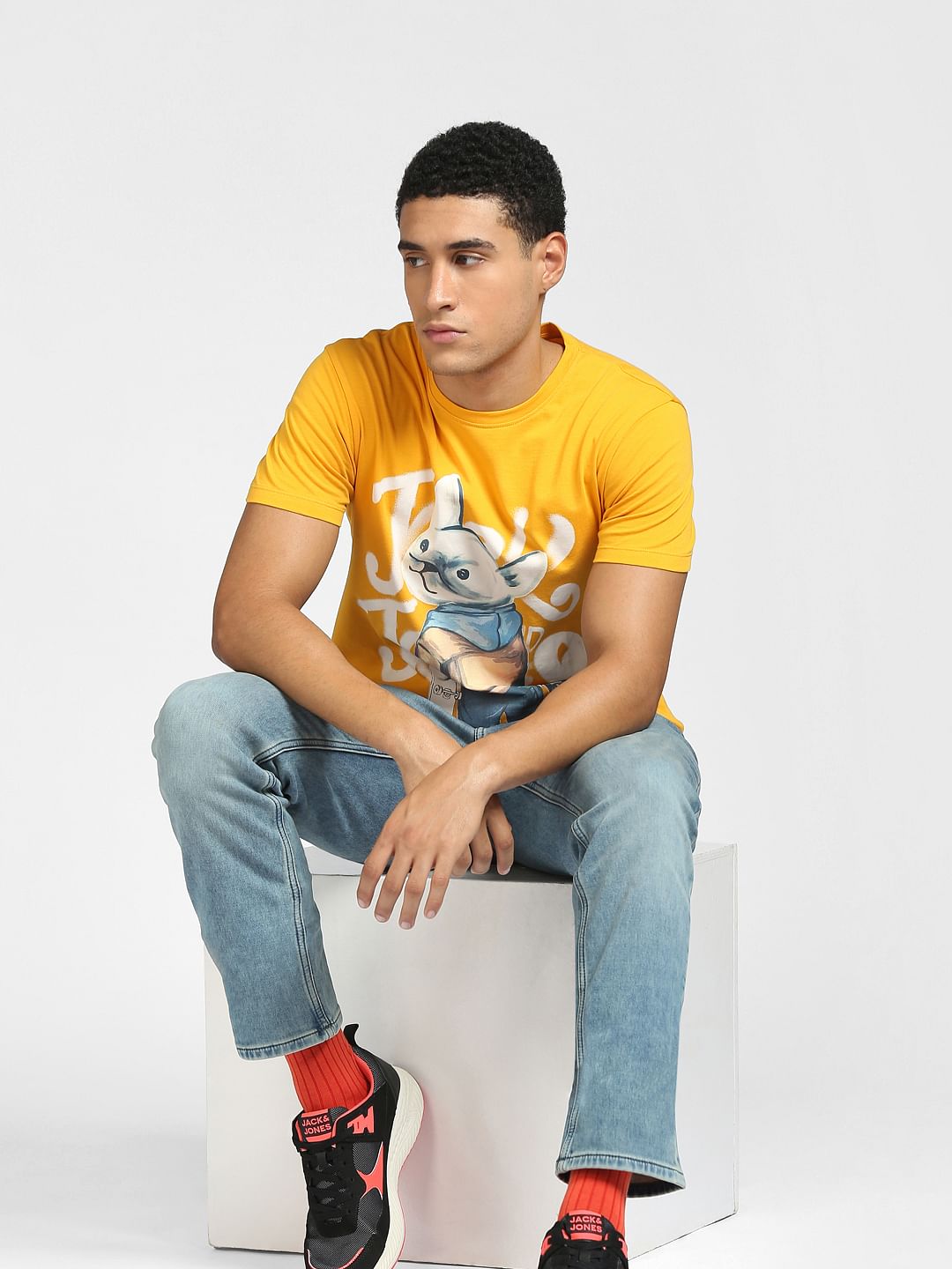 Black Graphic Print Crew Neck T-shirt