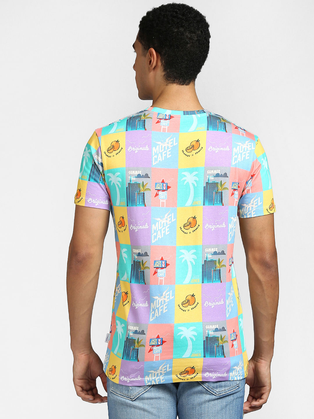 Multi-coloured Graphic Print Crew Neck T-shirt