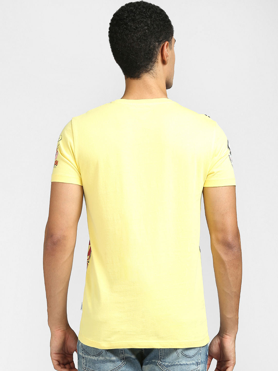 Yellow Graphic Print Crew Neck T-shirt