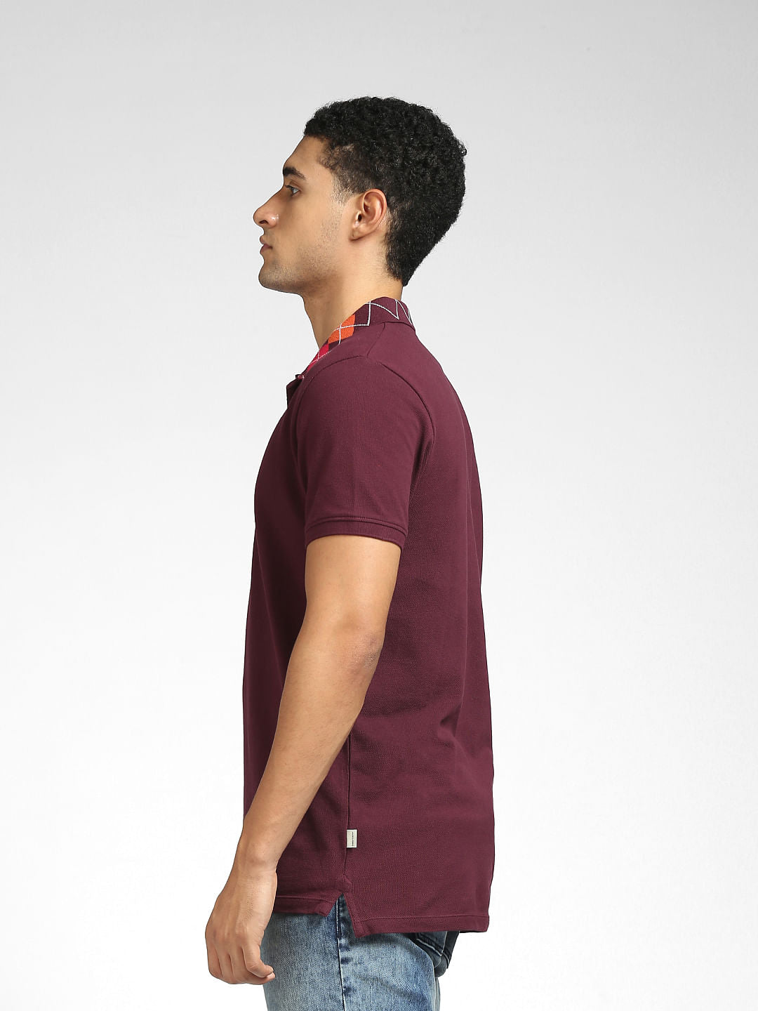 Burgundy Polo Neck T-shirt