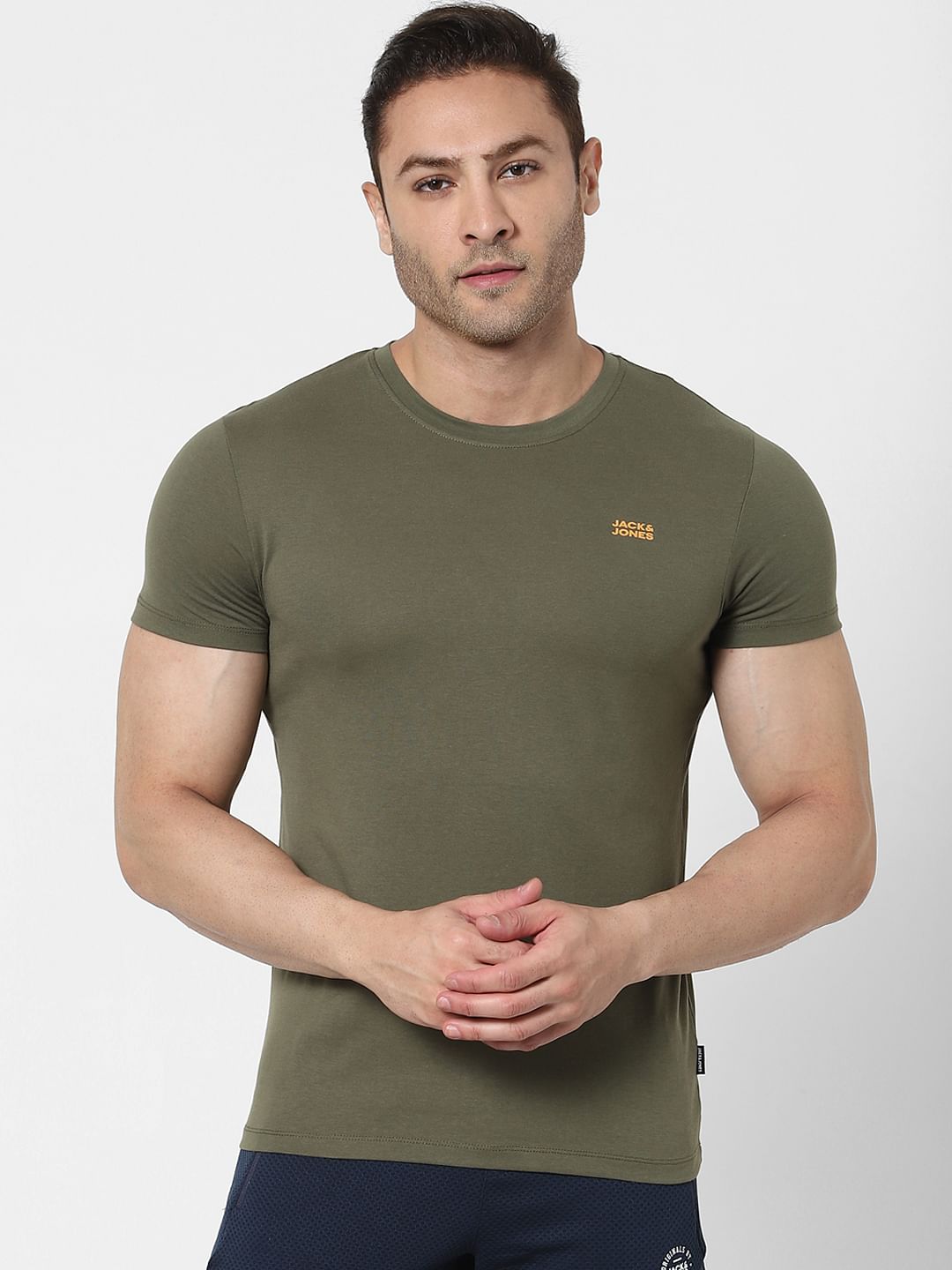 Olive Green Crew Neck T-shirt