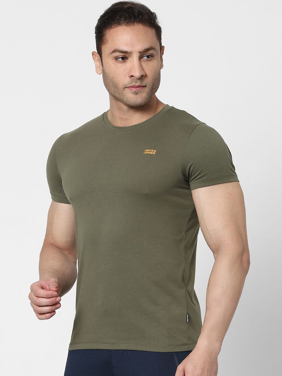 Olive Green Crew Neck T-shirt