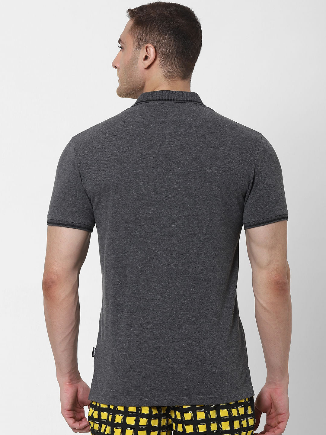 Grey Polo Neck T-shirt