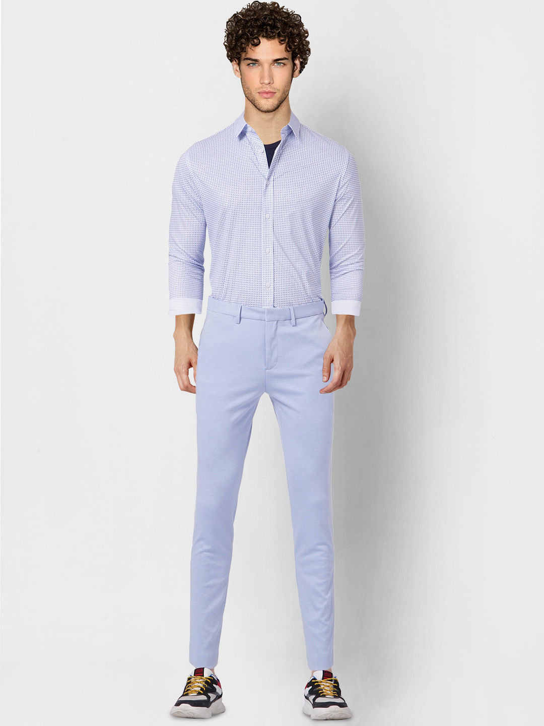 Blue Geometric Print Full Sleeves Shirt