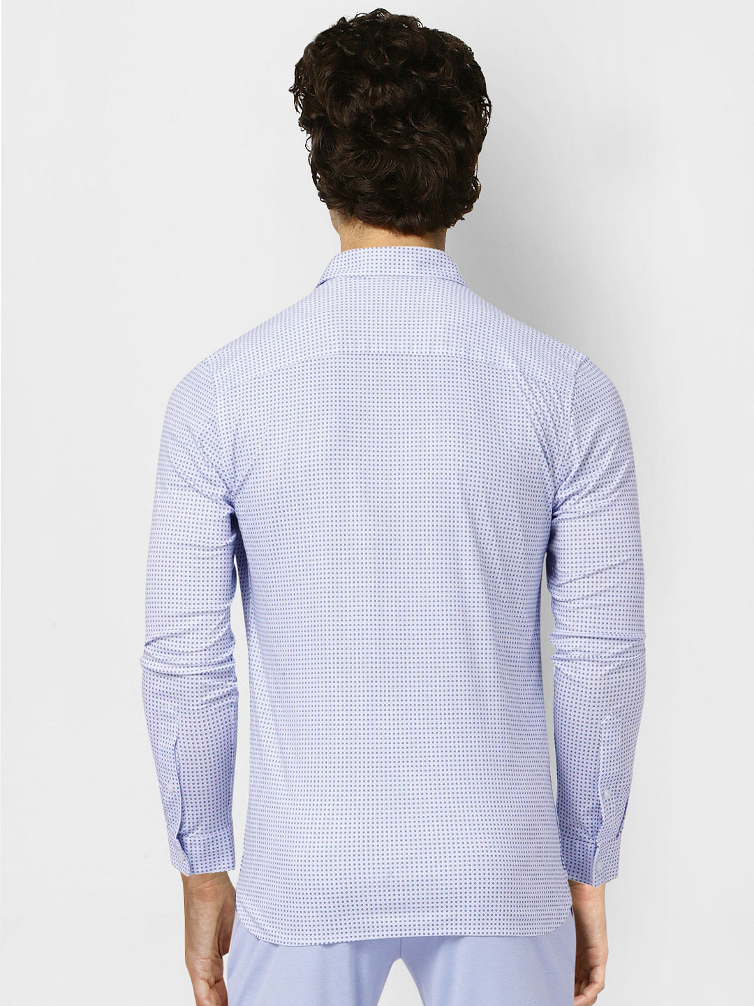 Blue Geometric Print Full Sleeves Shirt