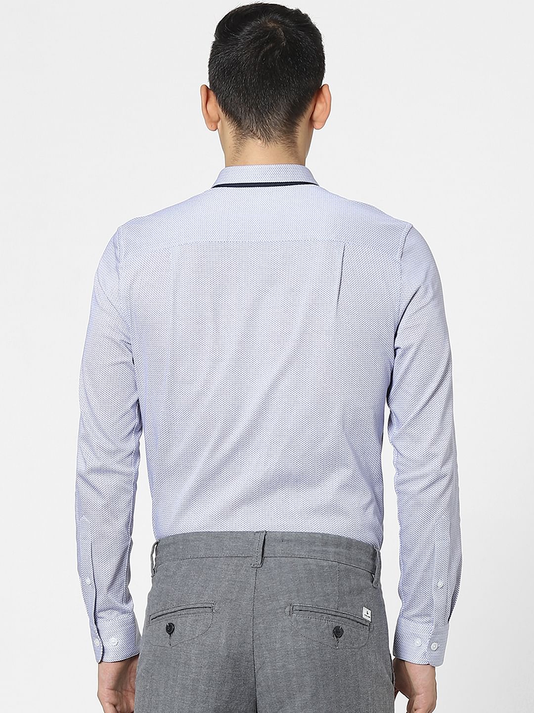 Blue Knit Full Sleeves Jersey Shirt