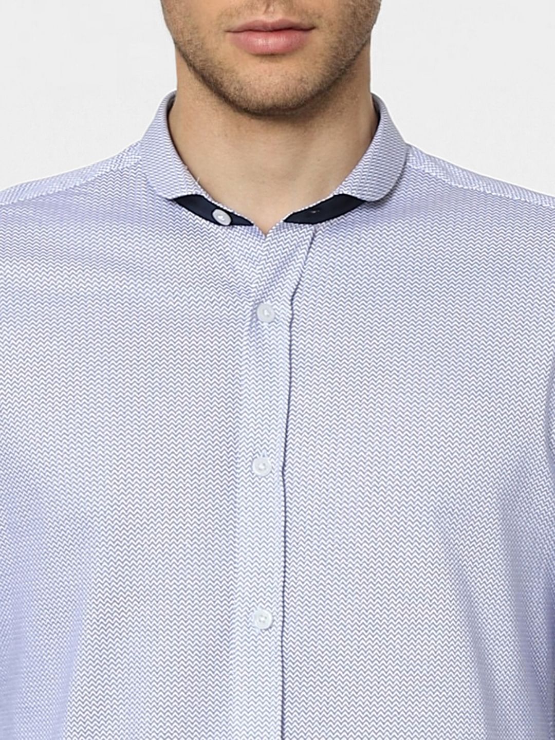 Blue Knit Full Sleeves Jersey Shirt