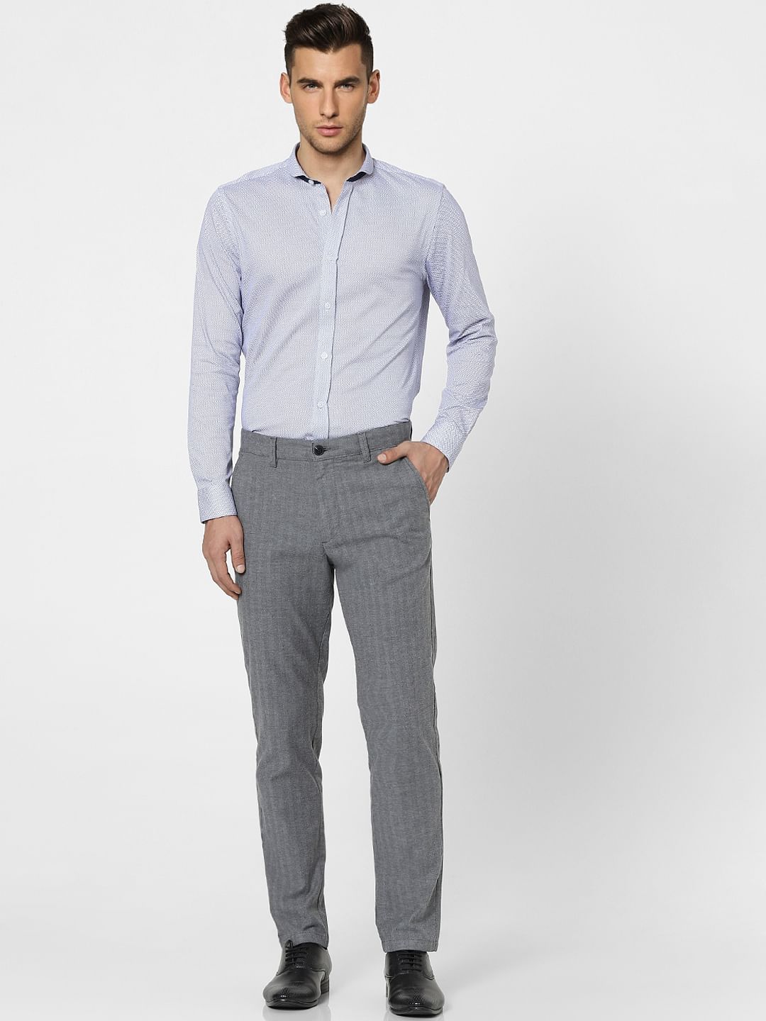 Blue Knit Full Sleeves Jersey Shirt