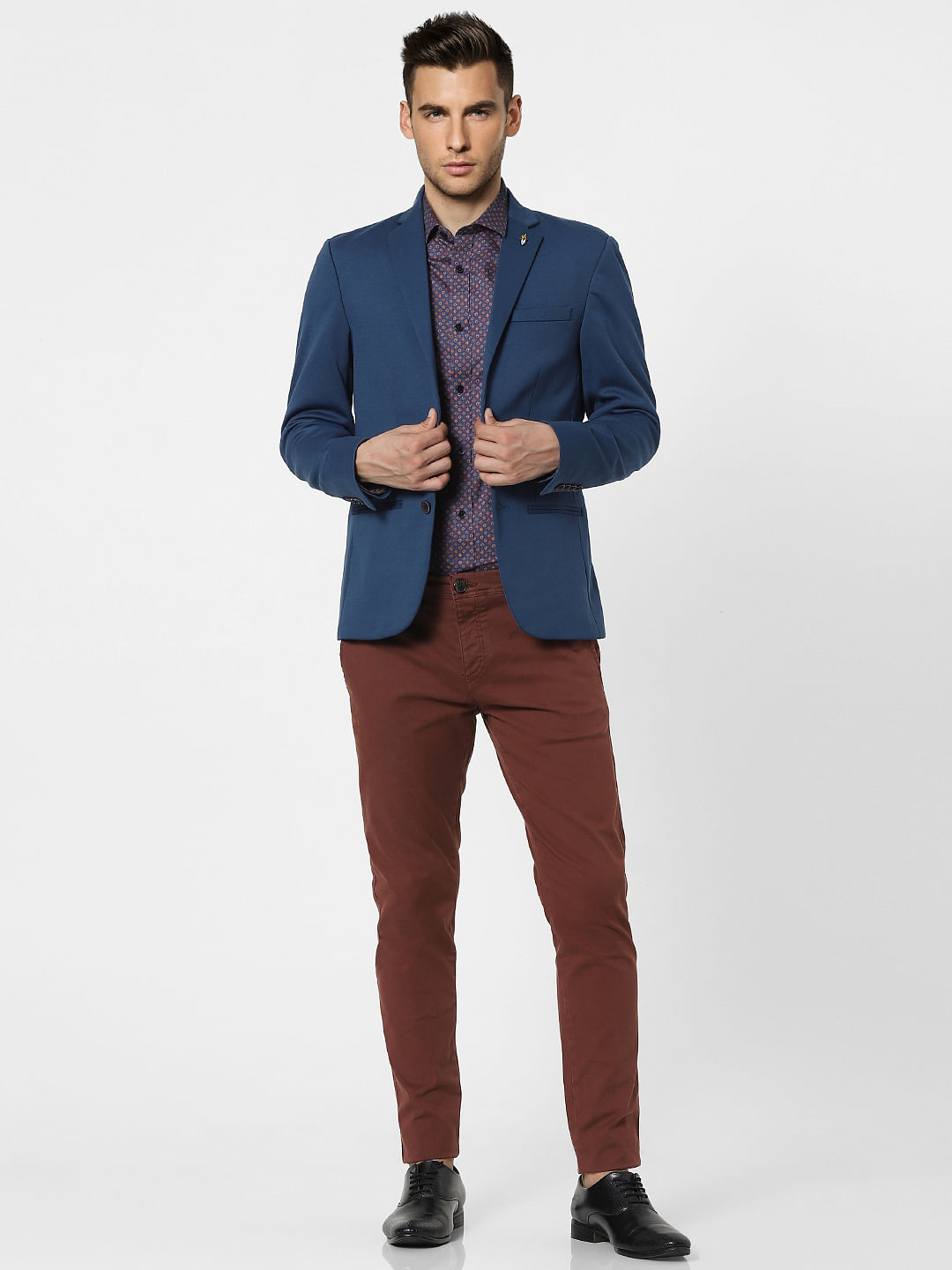Purple Printed Full Sleeves Shirt