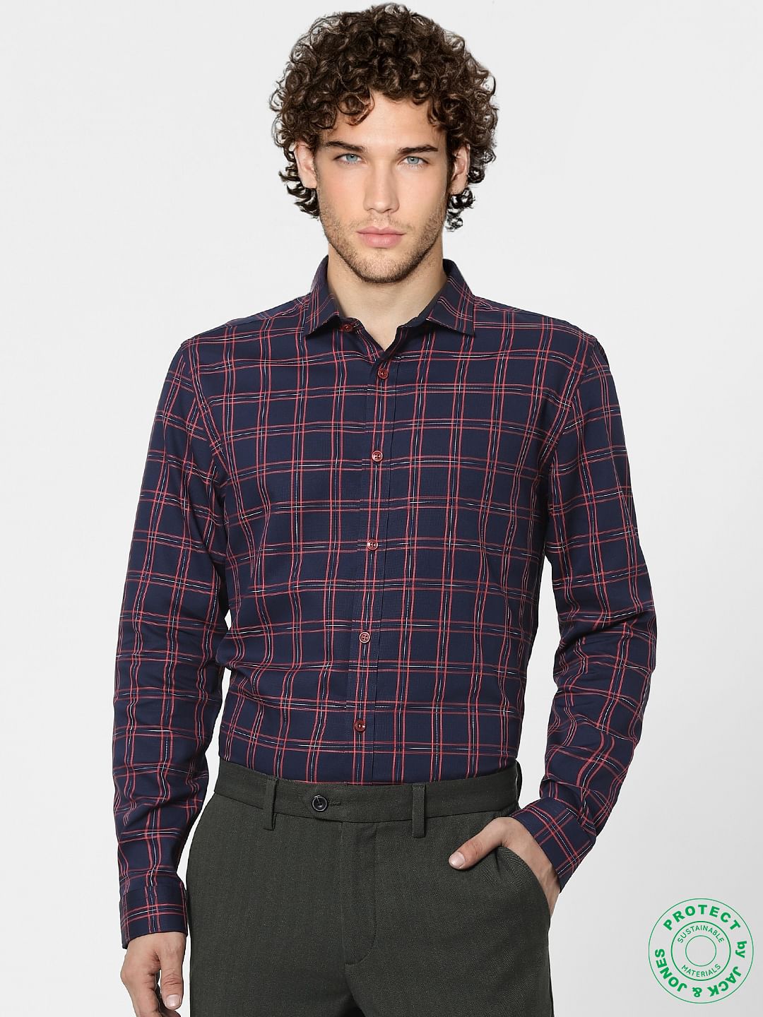 Blue Check Full Sleeves Shirt