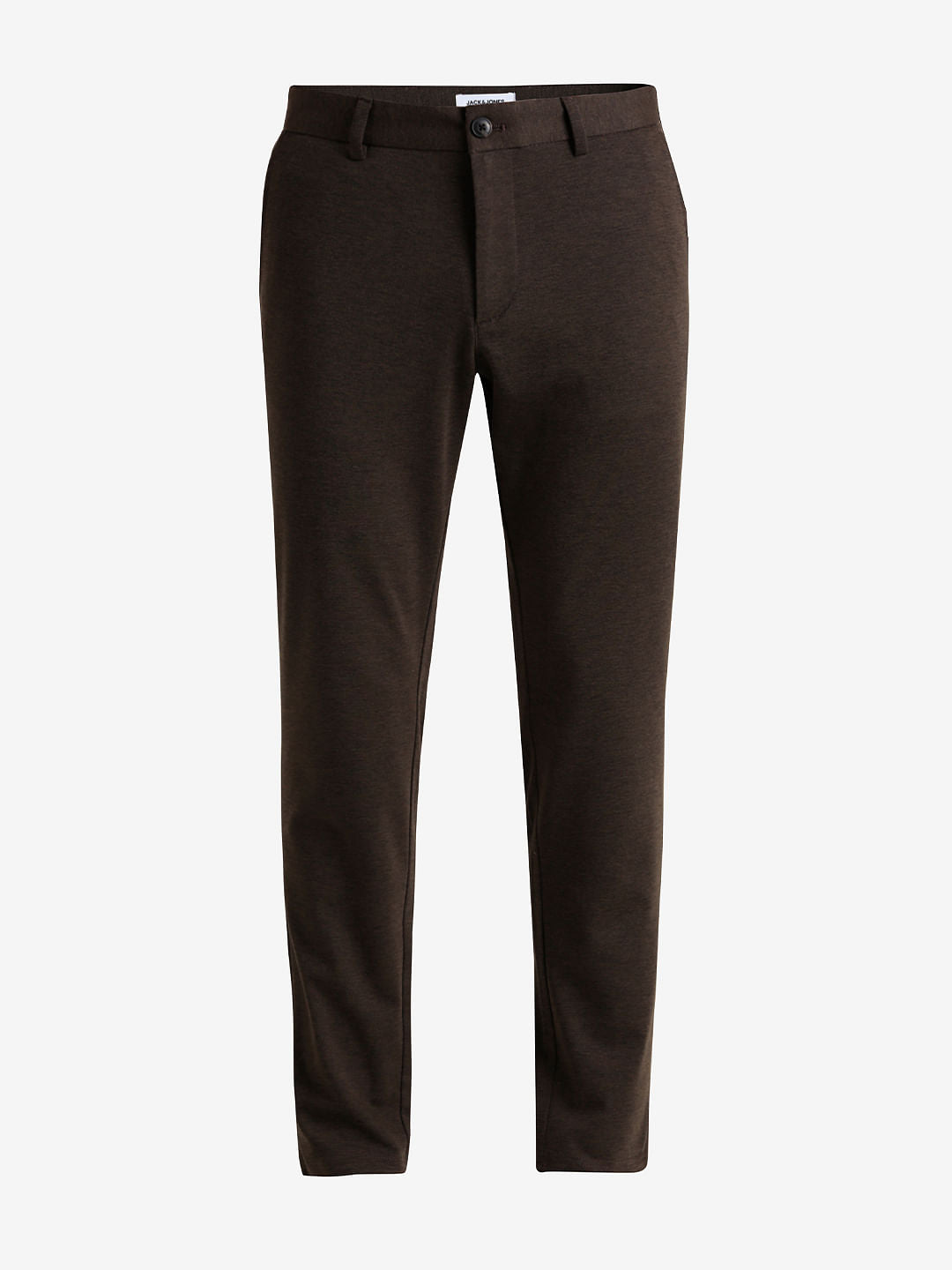 Dark Brown Mid Rise Slim Fit Chinos