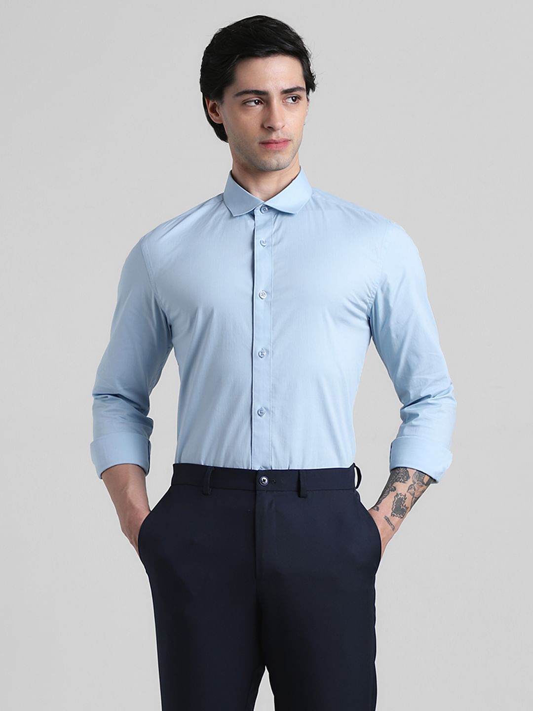 Blue Formal Full Sleeves Shirt