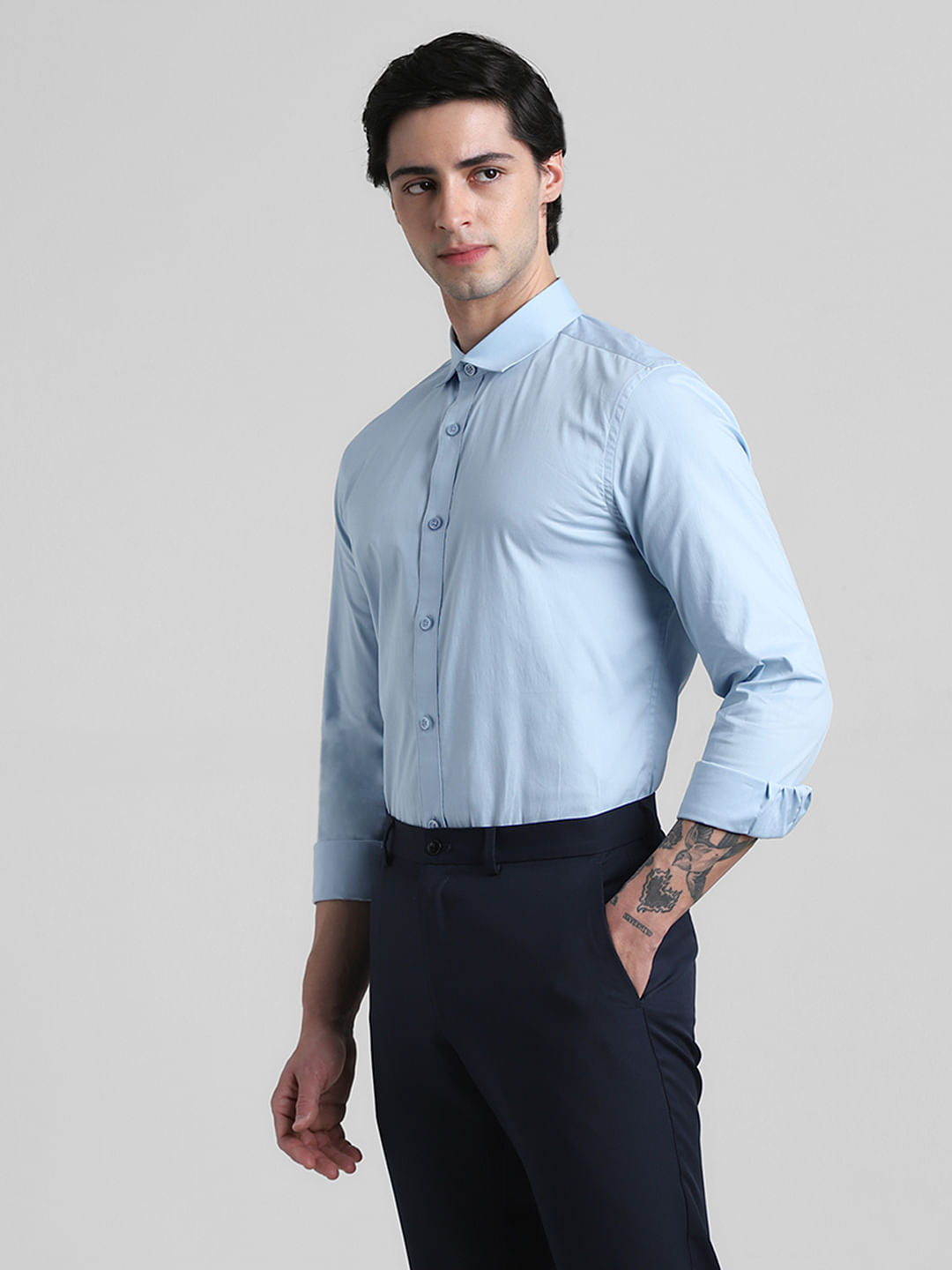Blue Formal Full Sleeves Shirt