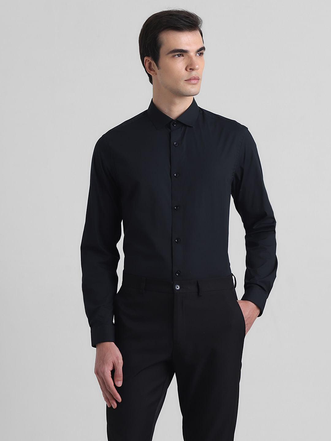 Black Formal Full Sleeves Shirt