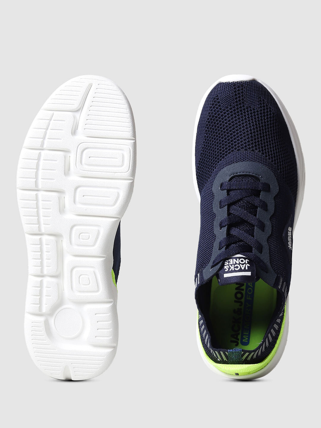 Navy Blue Mesh Sneakers