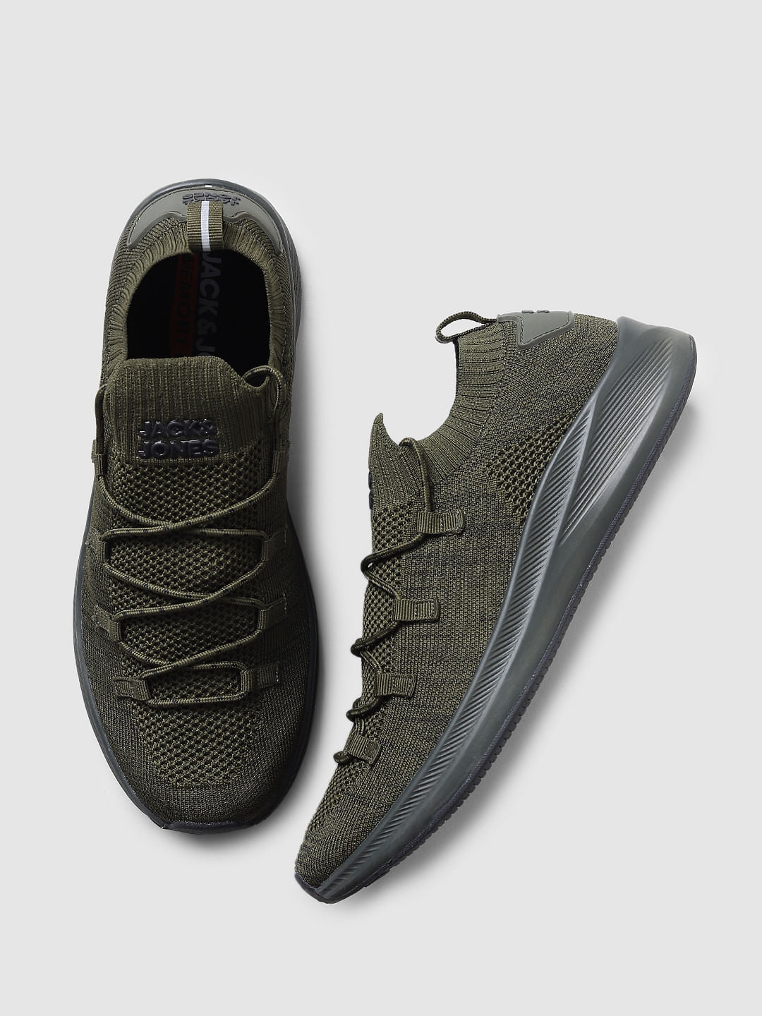 Olive Green Mesh Sneakers