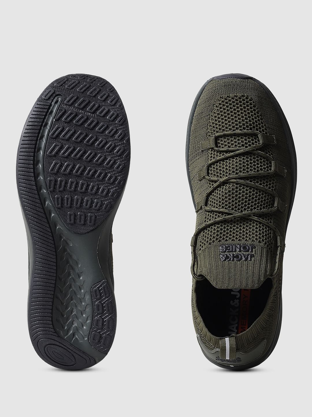 Olive Green Mesh Sneakers