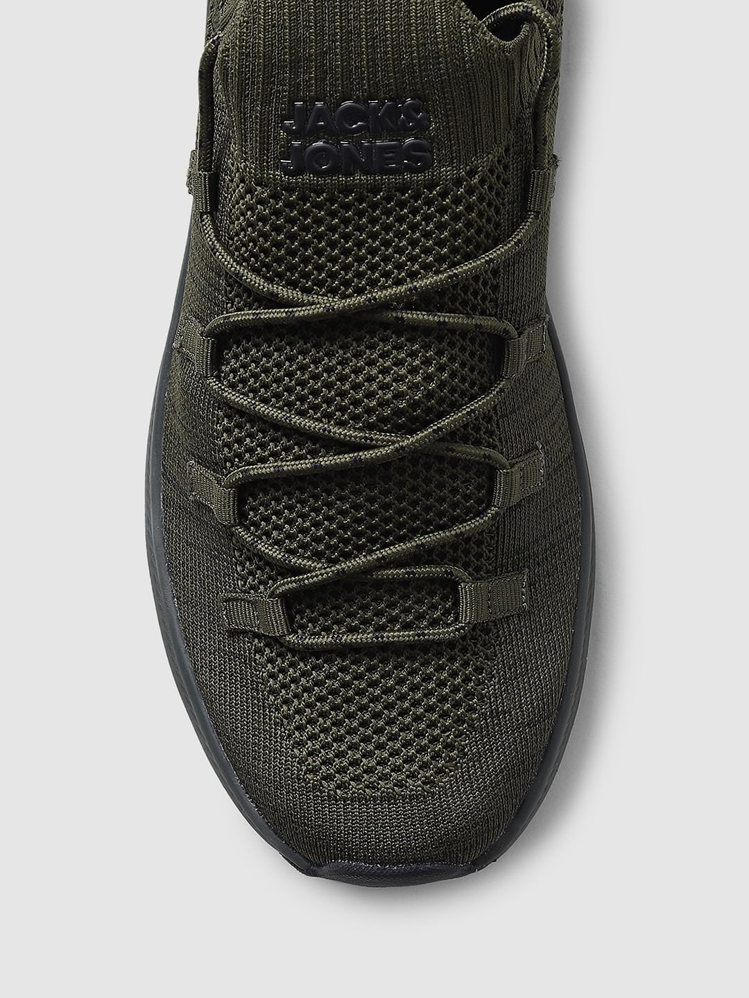 Olive Green Mesh Sneakers