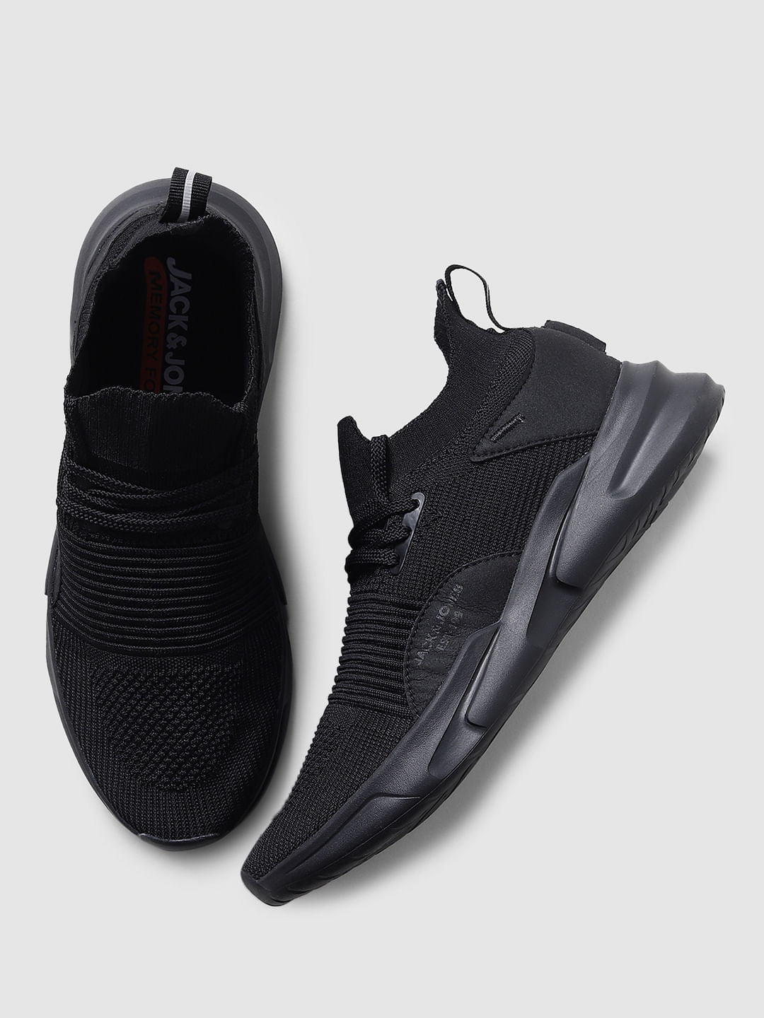 Black Mesh Lace Up Sneakers