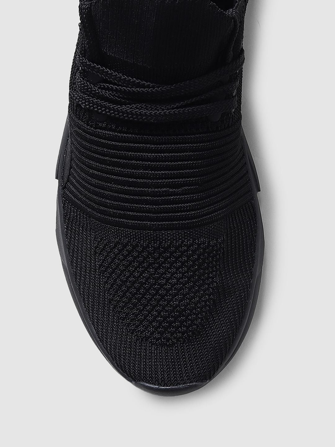 Black Mesh Lace Up Sneakers
