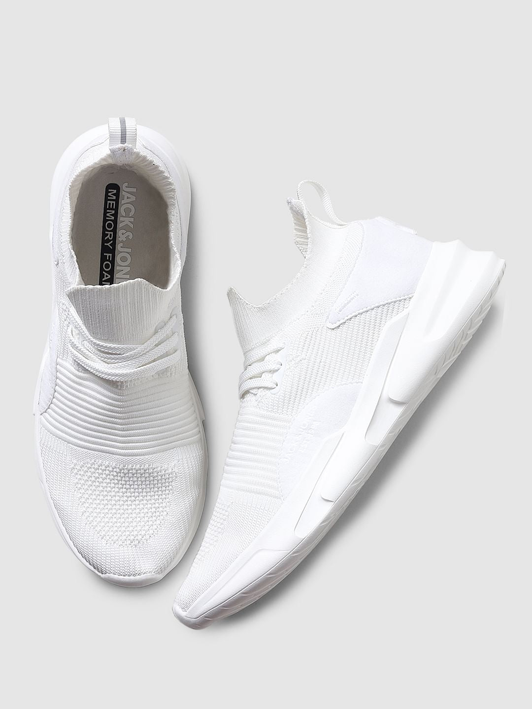 White Mesh Lace Up Sneakers