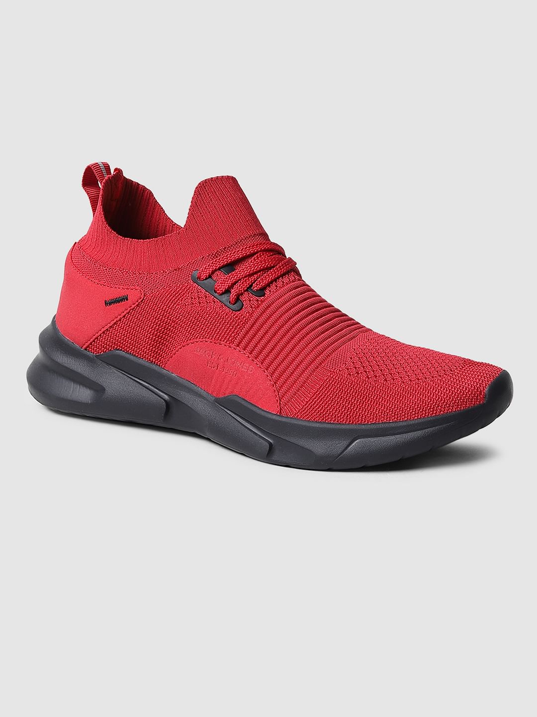 Red Mesh Lace Up Sneakers