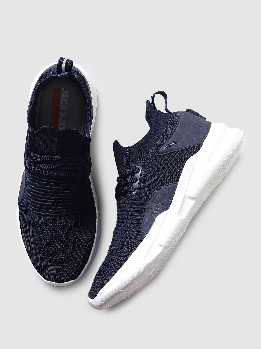 Blue Mesh Lace Up Sneakers