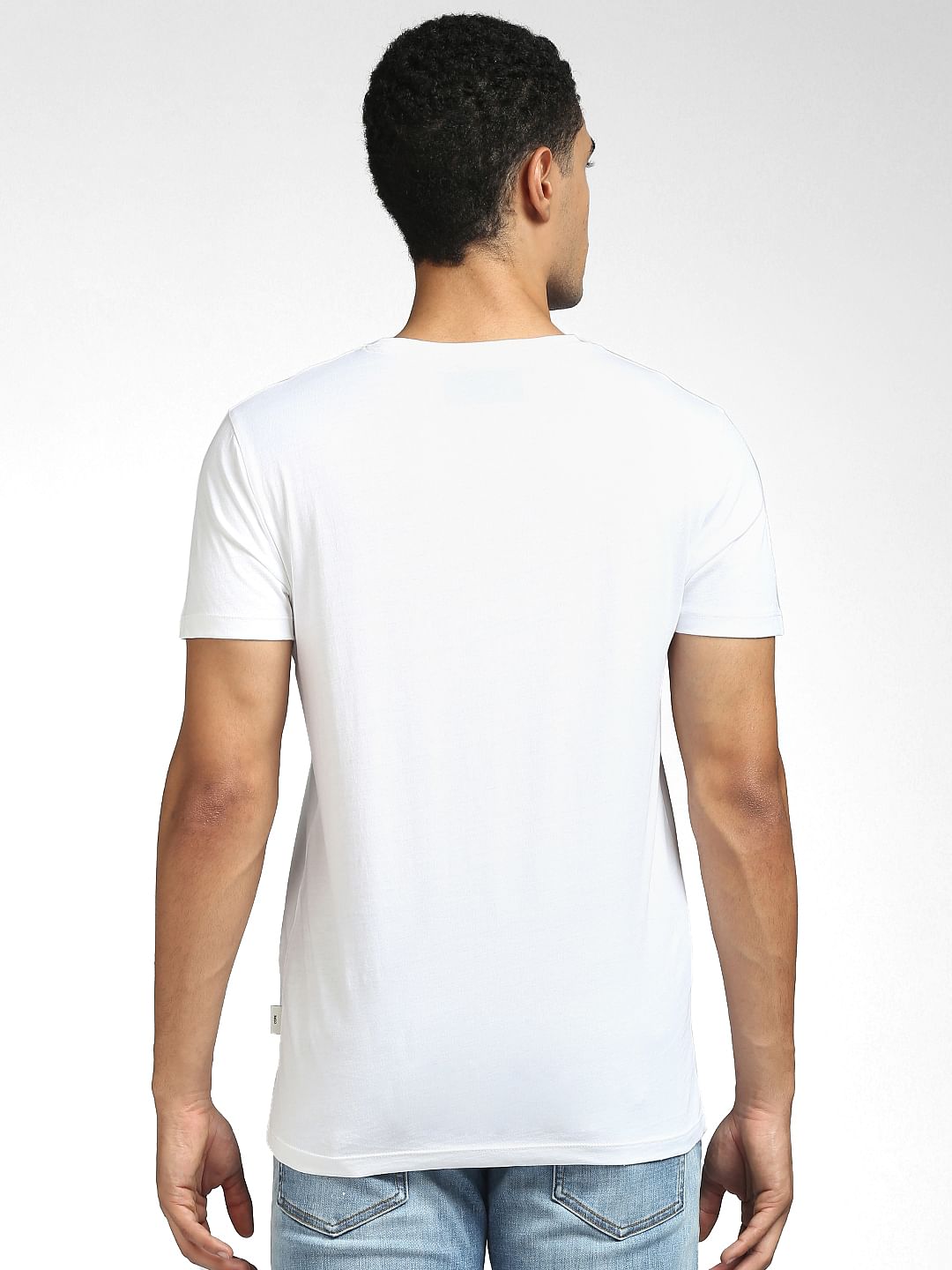 White Graphic Print Crew Neck T-shirt