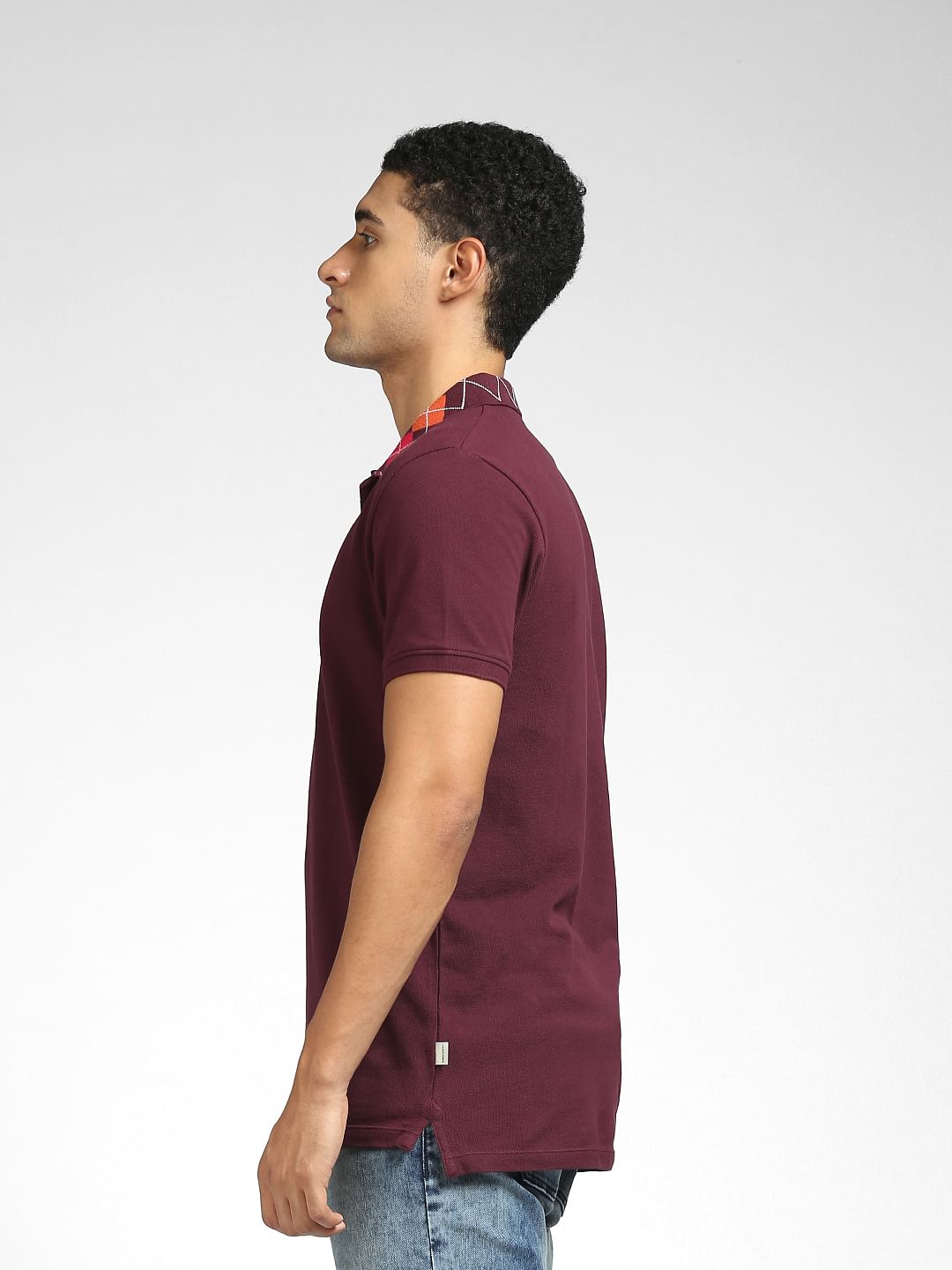 Maroon Polo Neck T-shirt