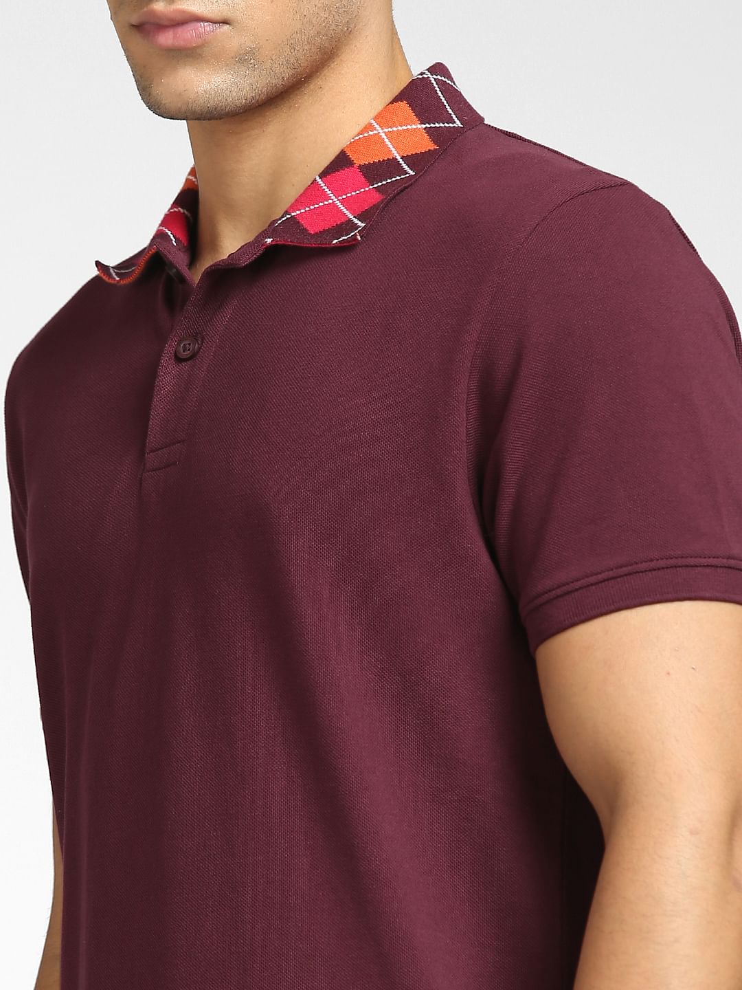 Maroon Polo Neck T-shirt