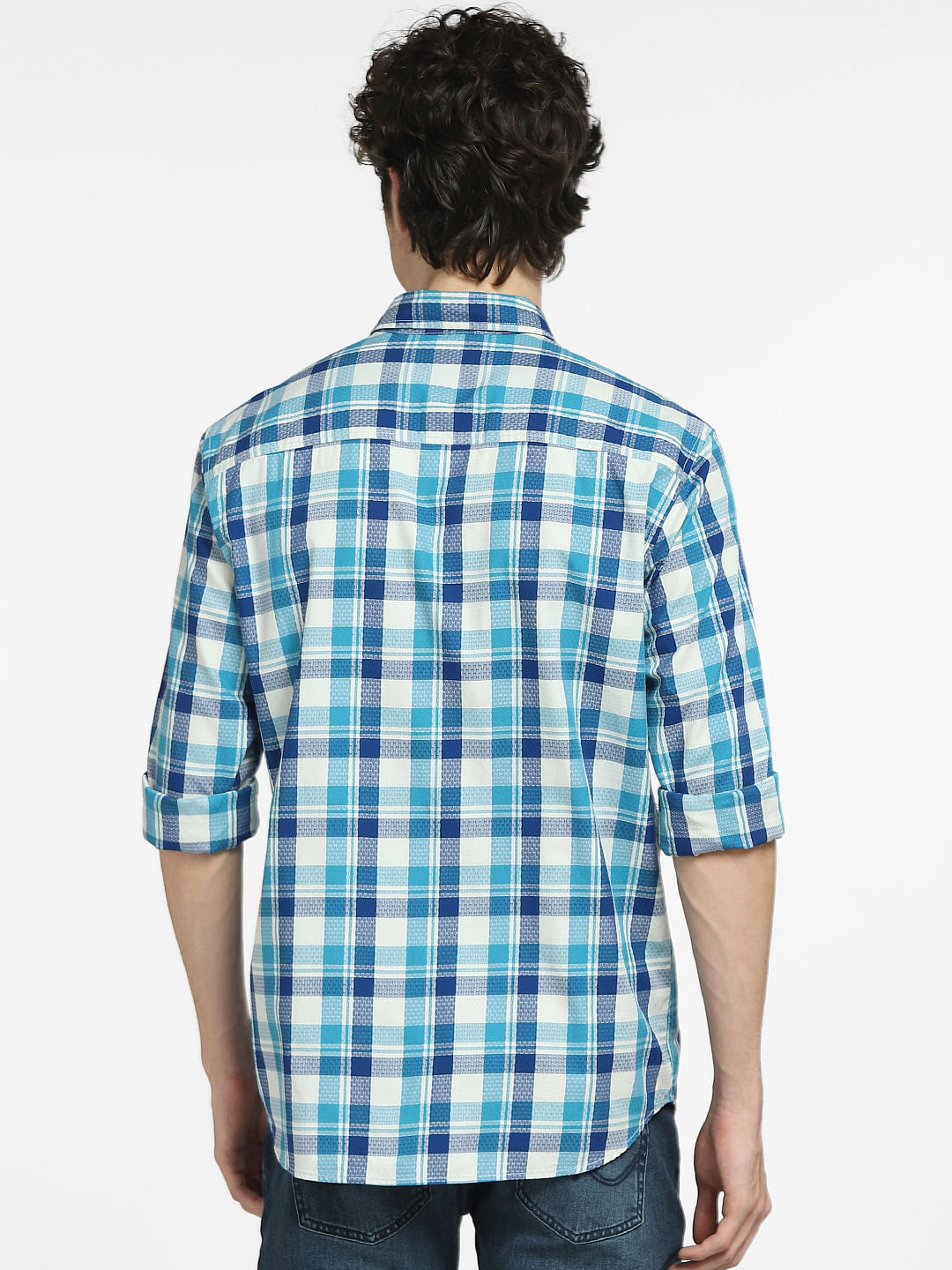Blue Check Full Sleeves Shirt