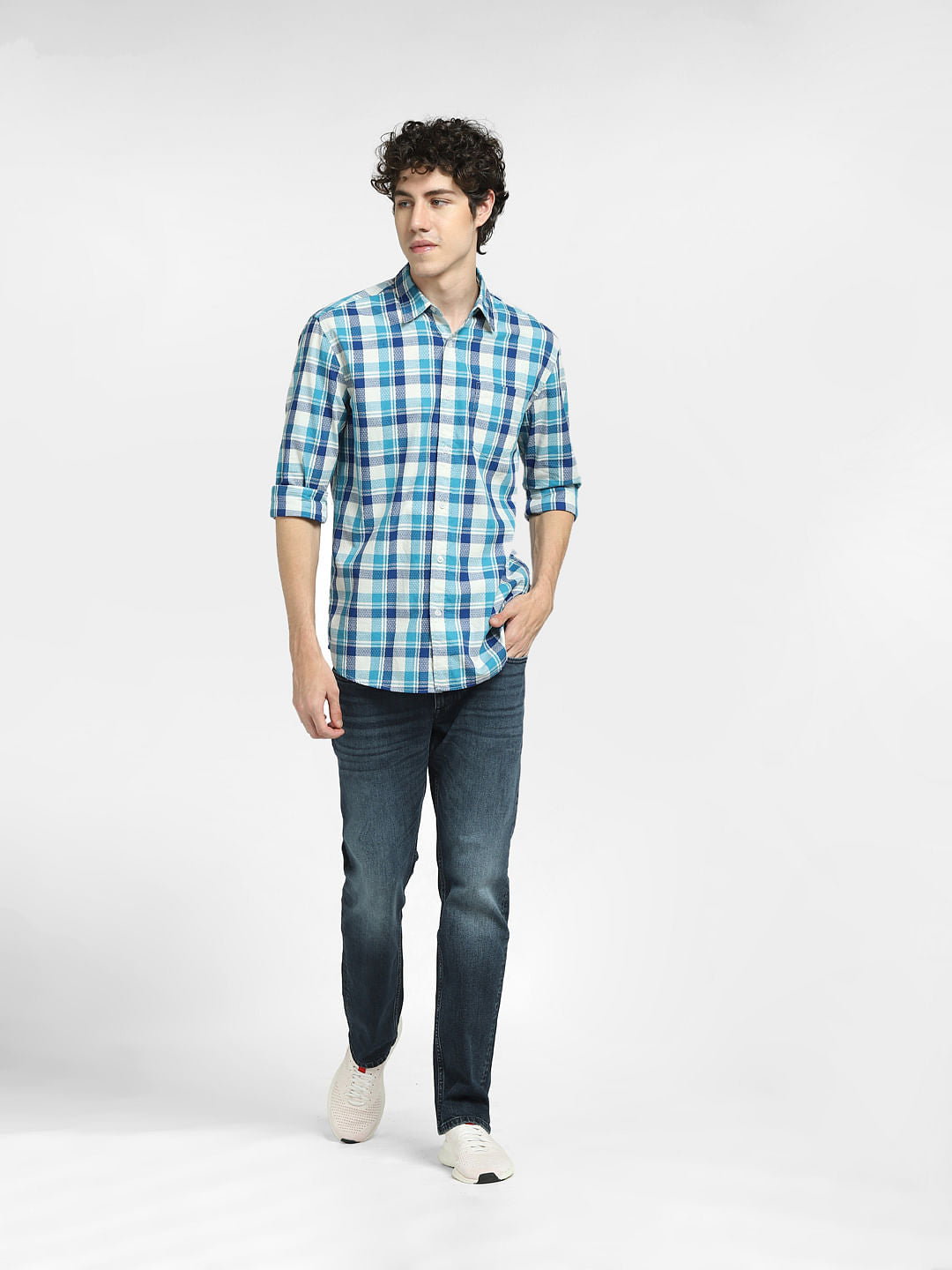 Blue Check Full Sleeves Shirt
